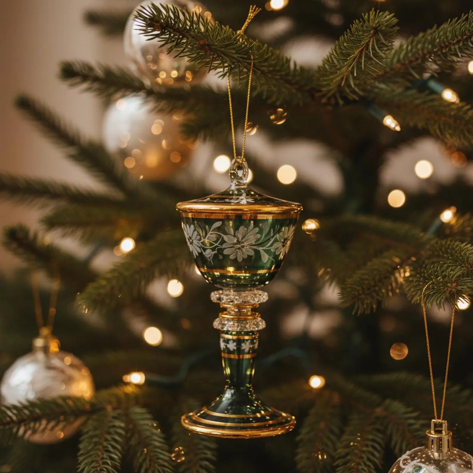 Blown glass Christmas ornament